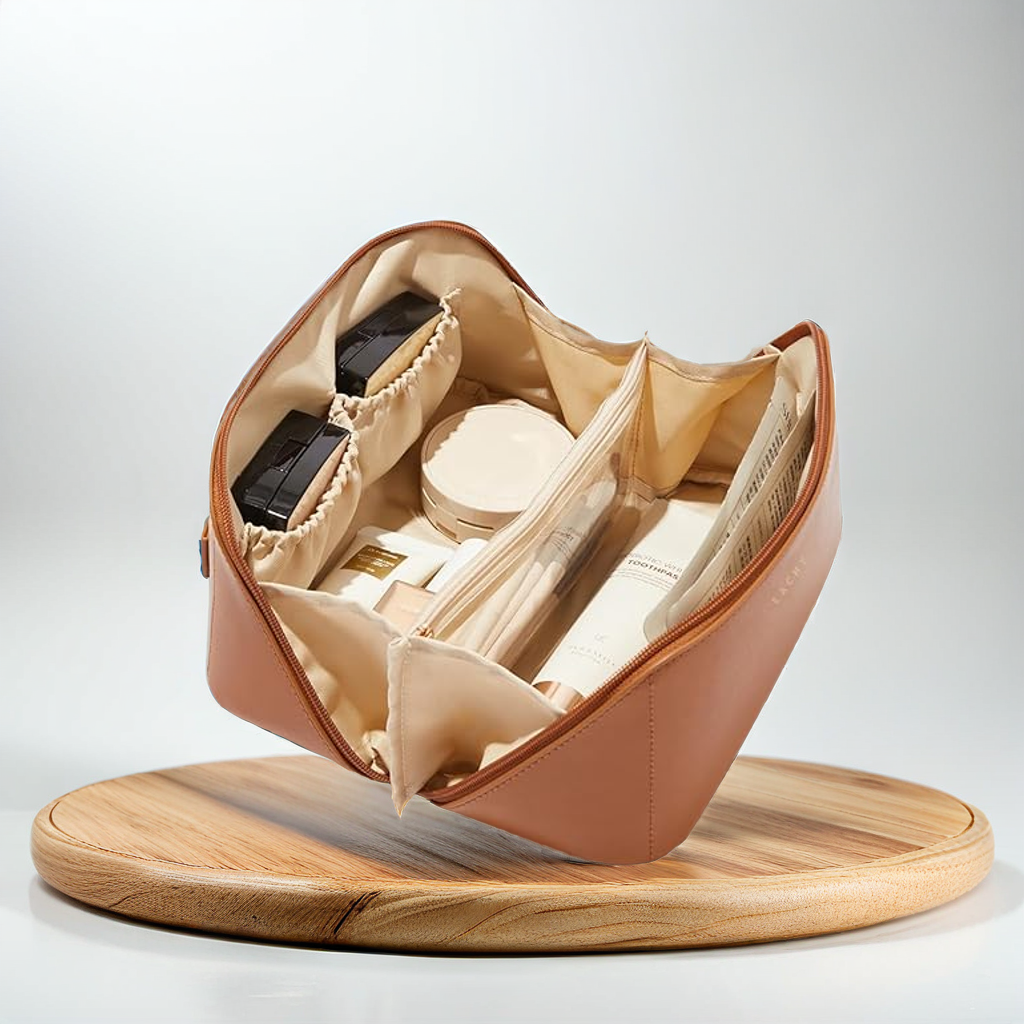 Large cosmetic bag for travel with waterproof makeup bag pattern