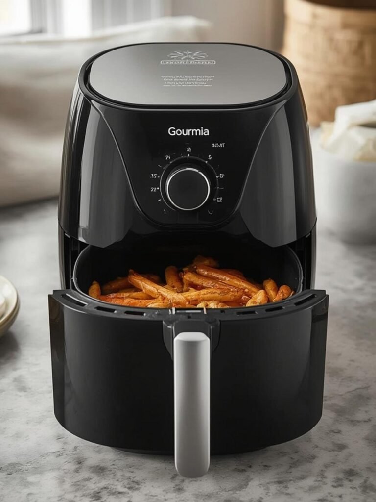 gourmia 11-qt. dual basket air fryer with smart finish